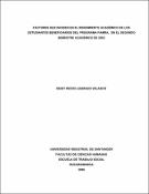 Factores que inciden en el rendimiento académico de los estudiantes ...